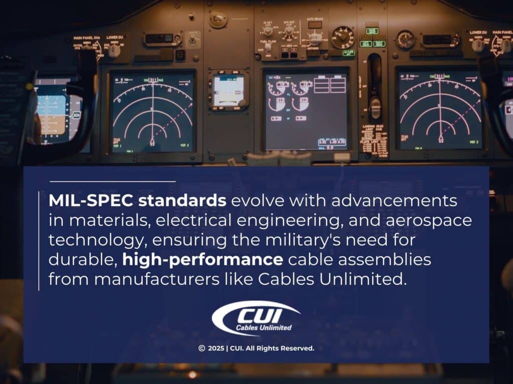 Airplane instrumental panel in cockpit- Military's need for durable, high-performance cable assemblies from Cables-Unlimited manufacturer.