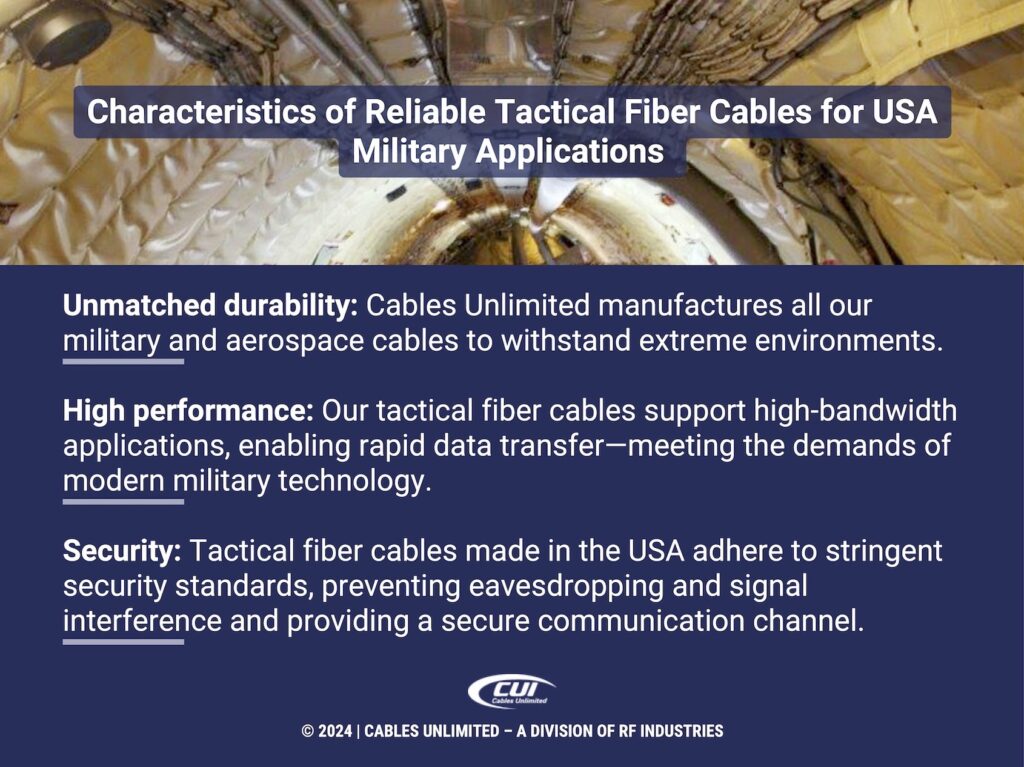 Callout 2: Three characteristics of reliable tactical fiber cables for USA military applications