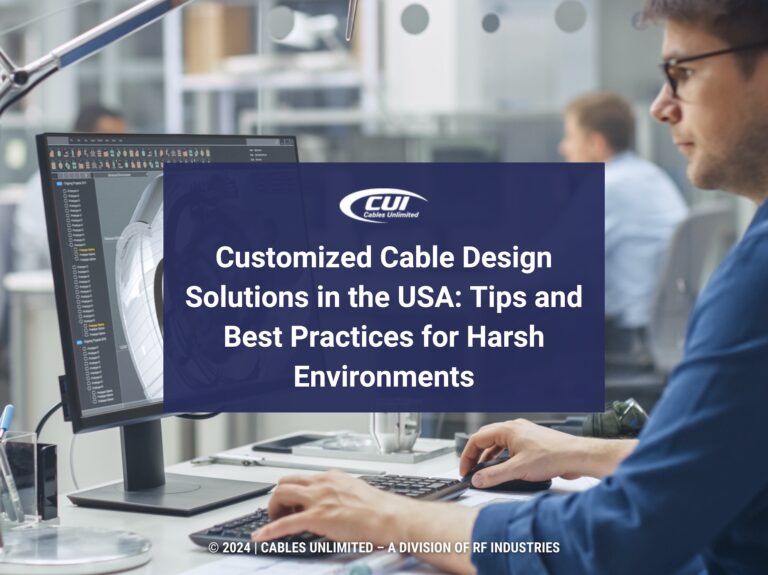 Featured: Engineer working with CAD software- Customized cable design solutions in the USA: tips and best practices for harsh environments