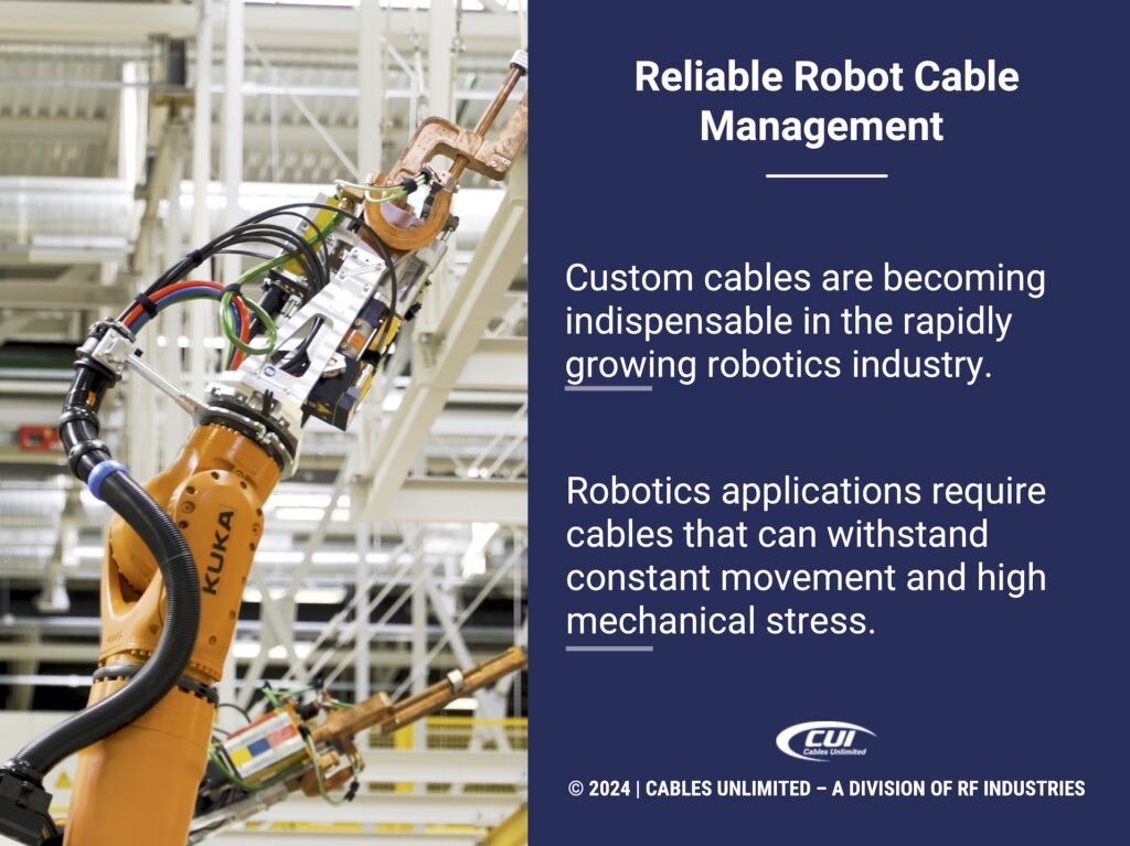 Callout 2: Robotics machine in industrial production scene- two facts about robot cable management