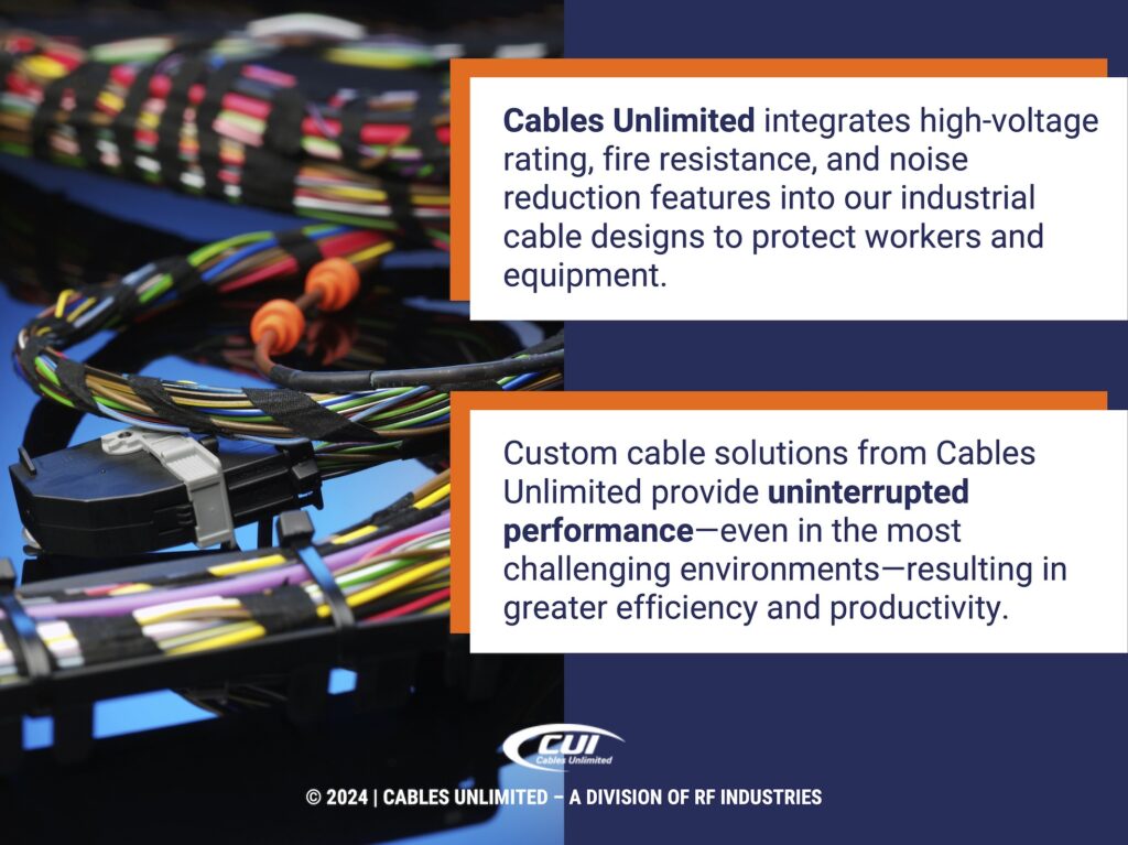 Callout 2: wire harness for building industry- Cables Unlimited customization to meet specific cabling needs