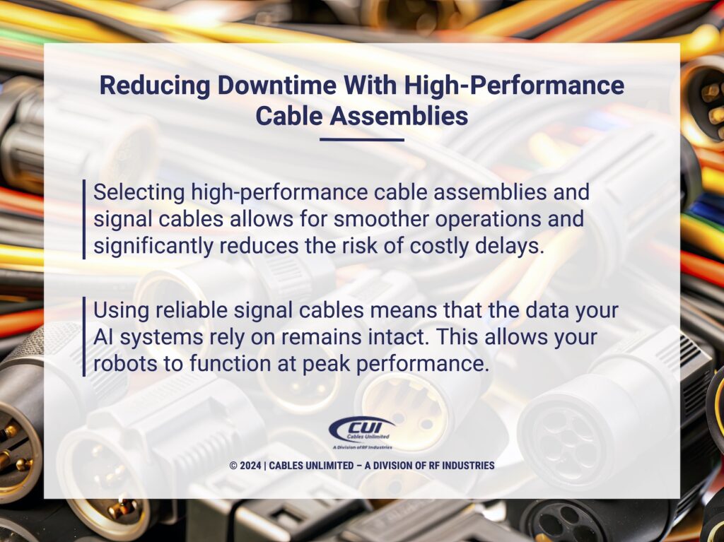 Callout 4: Two facts reducing downtime with high-performance cables assemblies.