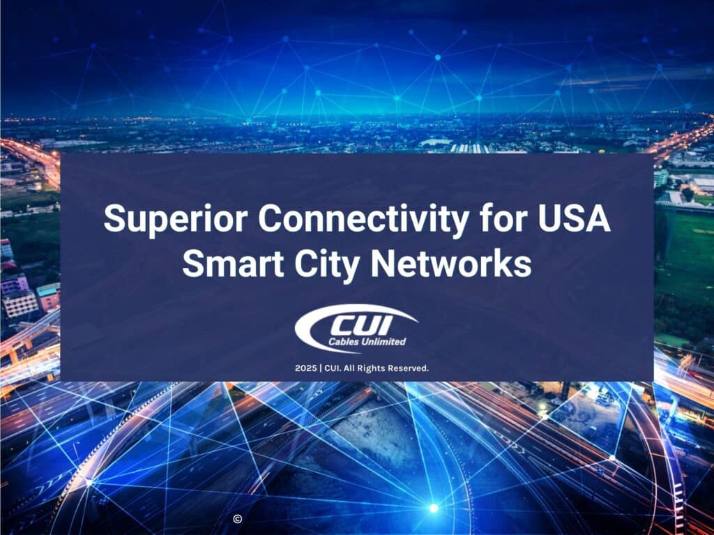 Blue smart city connectivity concept- Superior Connectivity for USA Smart City Networks.