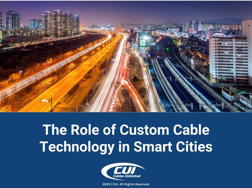 Smart city highway network connectivity concept- The Role of Custom Cable Technology in Smart Cities.