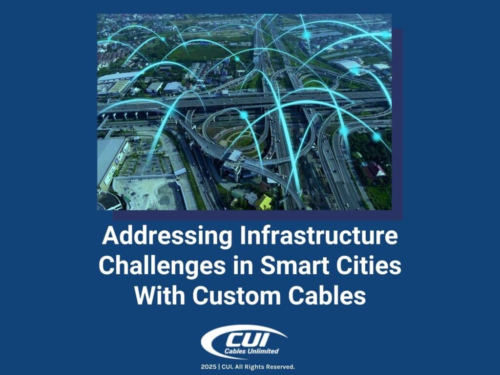 Large intersecting highways in city- Addressing Infrastructure Challenges in Smart Cities with Custom Cables.