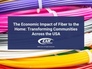 Featured: Different colored fiber optic cables- The Economic Impact of Fiber to the Home: Transforming Communities Across the USA.